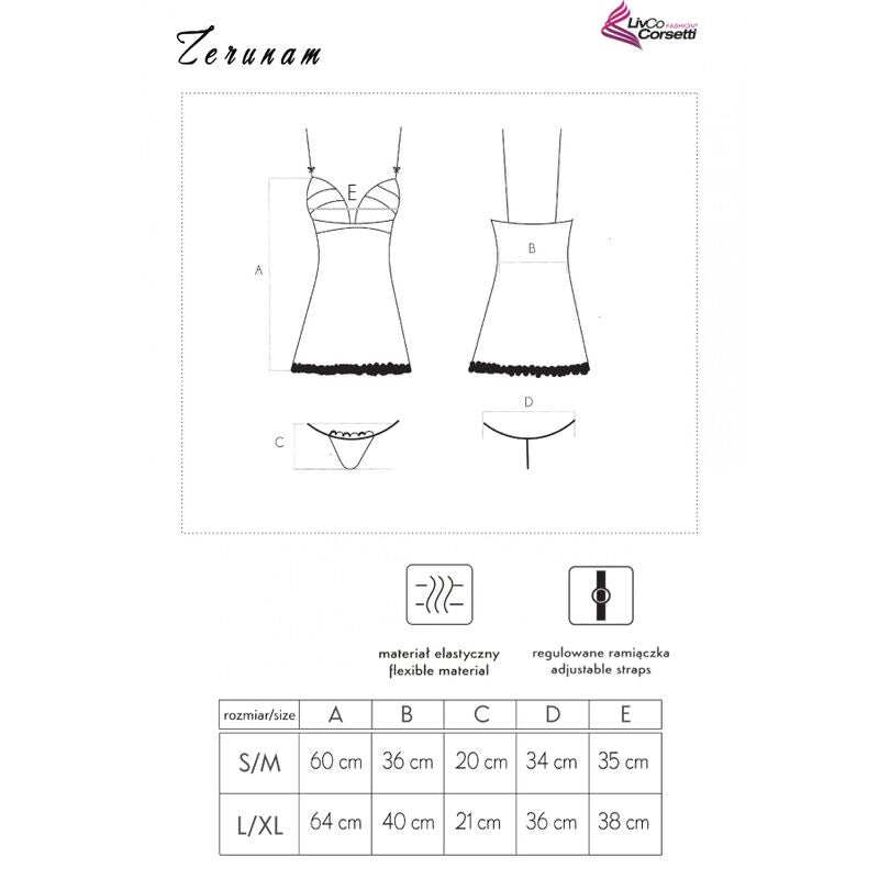 LIVCO CORSETTI FASHION - ZERUNAM ENSEMBLE BABYD. + TANGA NOIR