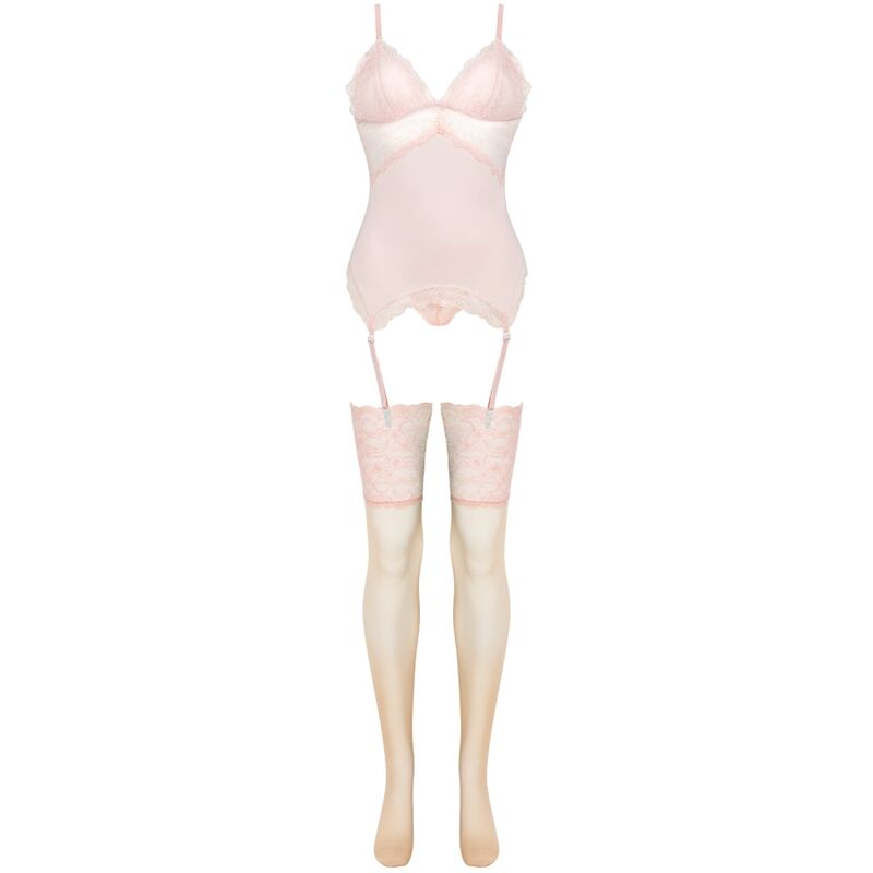 LIVCO CORSETTI FASHION - ENSEMBLE PERSINNE PEACH CORSET + CULOTTE + BAS