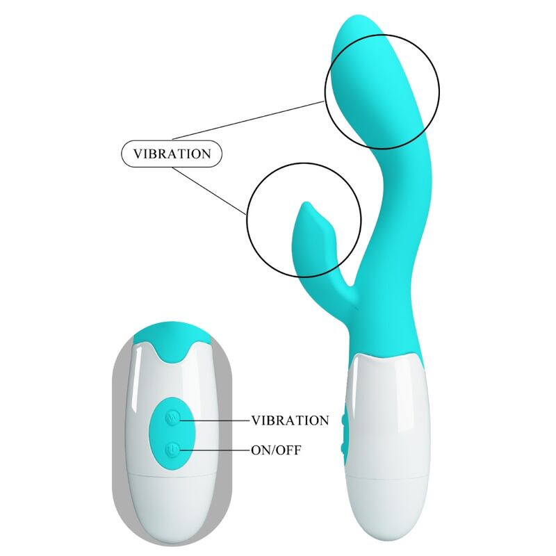 PRETTY LOVE - VIBROMASSEUR SAINT-GRAAL POINT G, VERT D'EAU