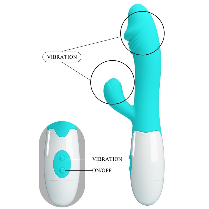 PRETTY LOVE - VIBROMASSEUR POINT G SNAPPY VERT AQUA