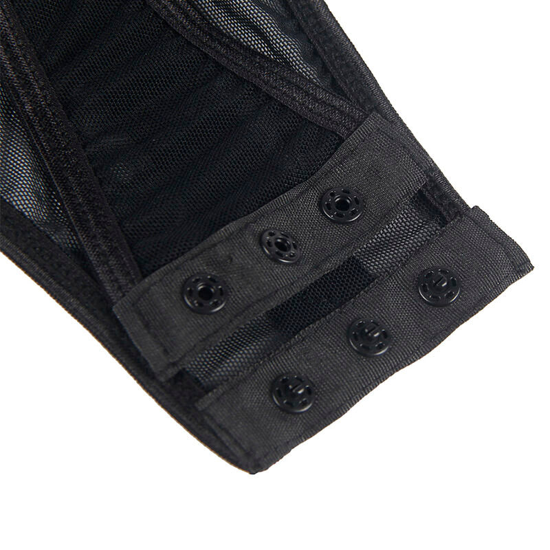 SUBBLIME - TEDDY AVEC PORTE-JARRETELLES DÉTAIL BANDES POITRINE NOIR S/M