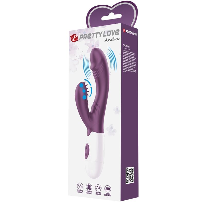 PRETTY LOVE - VIBROMASSEUR LAPIN & STIMULATEUR POINT G ANDRE VIOLET