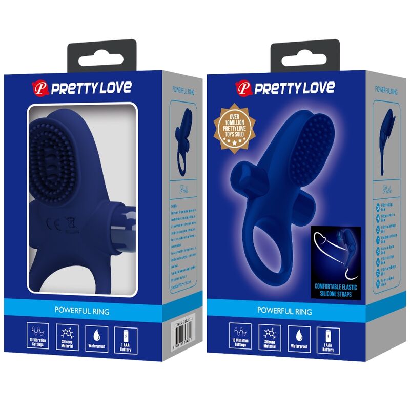 PRETTY LOVE - ANNEAU DE PÉNIS VIBRANT BLEU