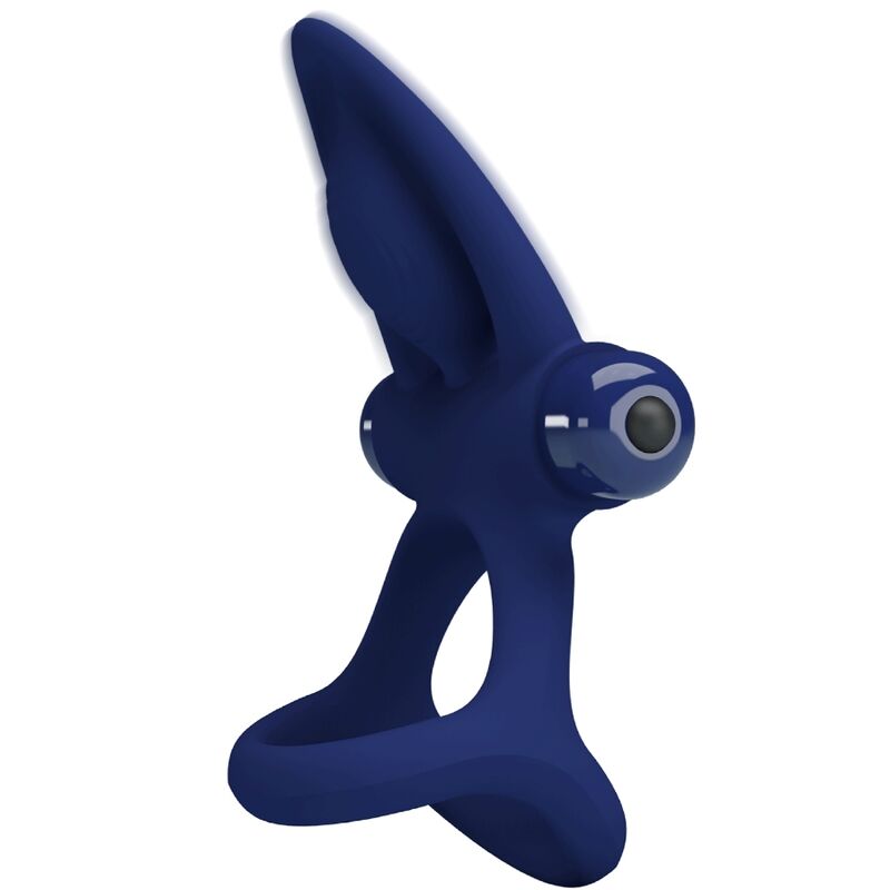 PRETTY LOVE - ANNEAU DOUBLE VIBRANT ET STIMULATEUR BLEU