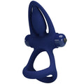 PRETTY LOVE - ANNEAU DOUBLE VIBRANT ET STIMULATEUR BLEU
