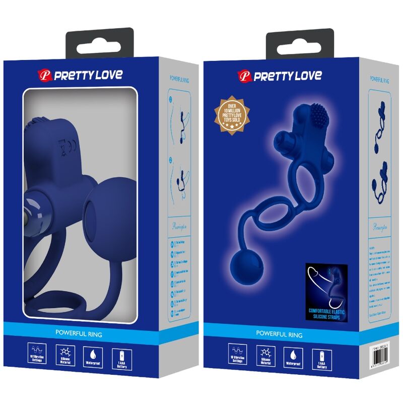 PRETTY LOVE - ANNEAU VIBRANT DOUBLE REMINGTON AVEC PLUG BLEU