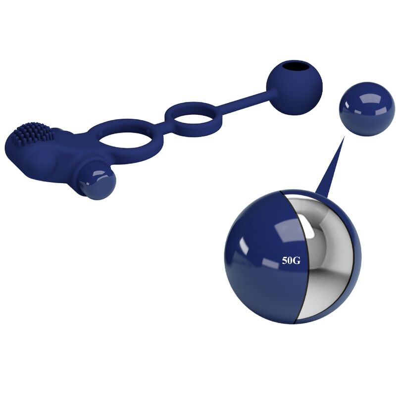 PRETTY LOVE - ANNEAU VIBRANT DOUBLE REMINGTON AVEC PLUG BLEU