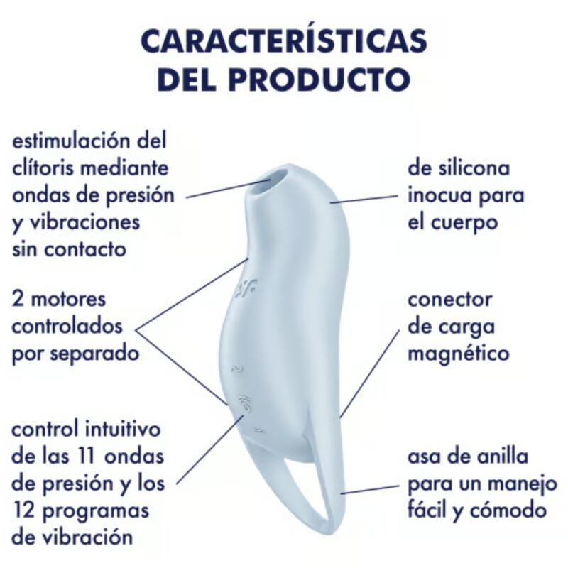 SATISFYER - STIMULATEUR CLITORIDIEN POCKET PRO 1 BLEU CLAIR