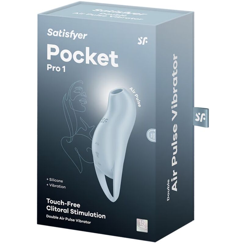 SATISFYER - STIMULATEUR CLITORIDIEN POCKET PRO 1 BLEU CLAIR