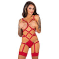 LIVCO CORSETTI FASHION - THIARA LC 20213 ENSEMBLE BODY + BAS ROUGE S/M