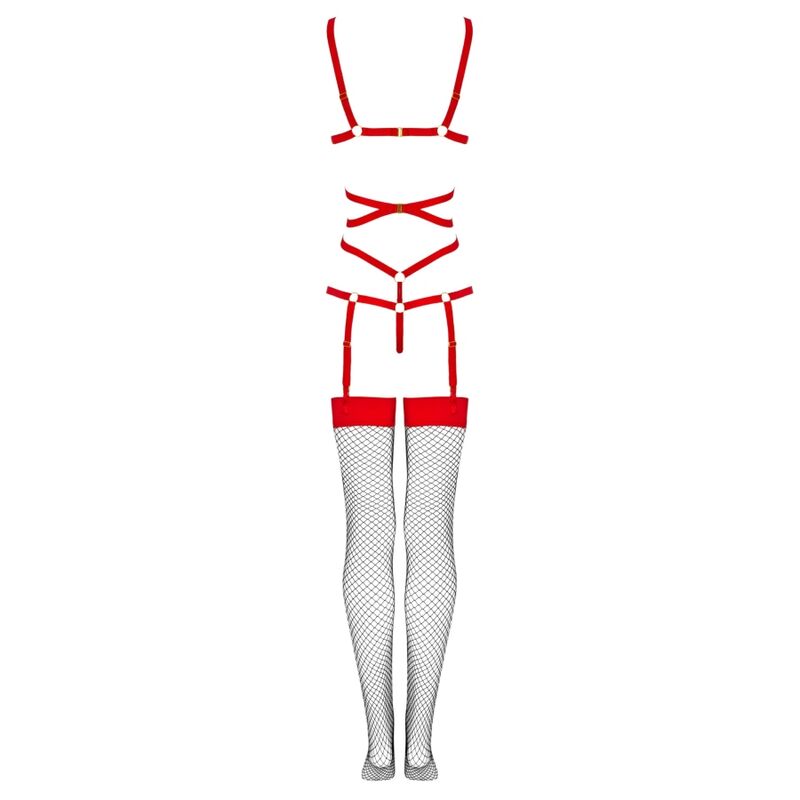 LIVCO CORSETTI FASHION - THIARA LC 20213 ENSEMBLE BODY + BAS ROUGE S/M