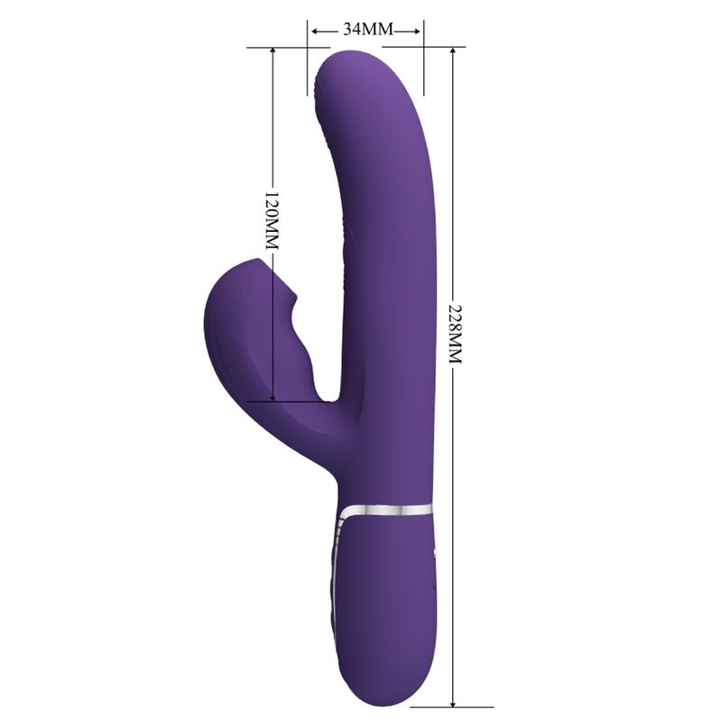 PRETTY LOVE - VIBROMASSEUR POINT G PERLITA MULTIFONCTION 3 EN 1 VIOLET