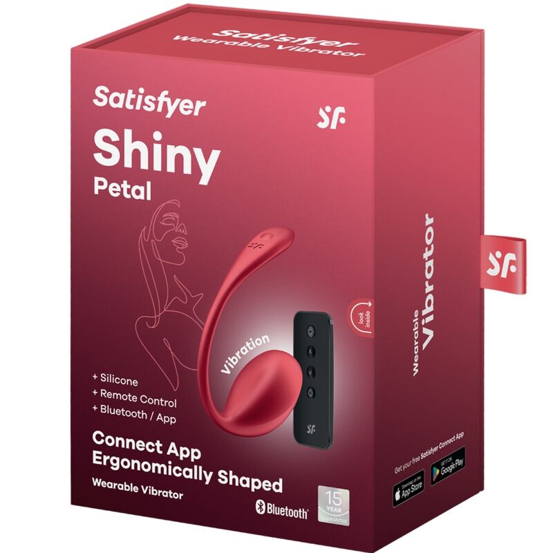SATISFYER - PÉTALE BRILLANTE STIMULATEUR DU POINT G TÉLÉCOMMANDÉ ROUGE APPLICATION GRATUITE