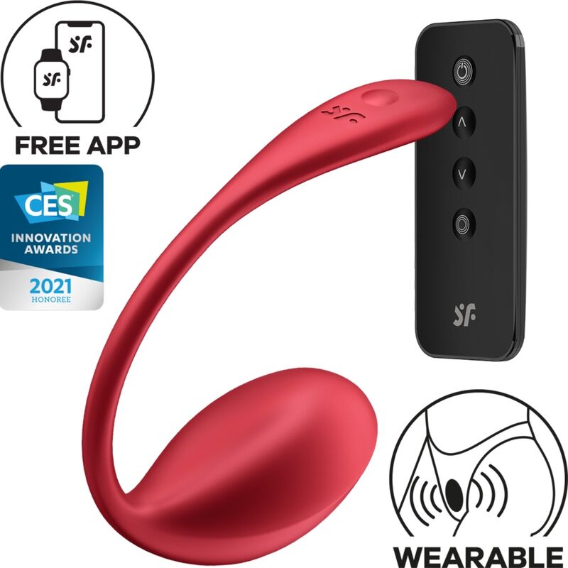 SATISFYER - PÉTALE BRILLANTE STIMULATEUR DU POINT G TÉLÉCOMMANDÉ ROUGE APPLICATION GRATUITE