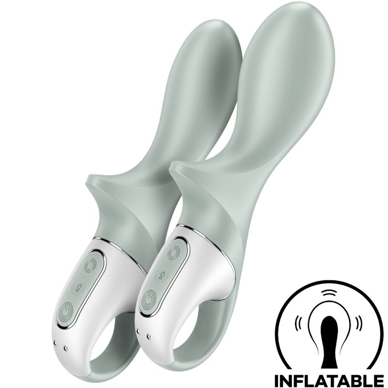 SATISFYER - AIR PUMP BOOTY 3 VIBRATEUR ANAL GONFLABLE GRIS-VERT