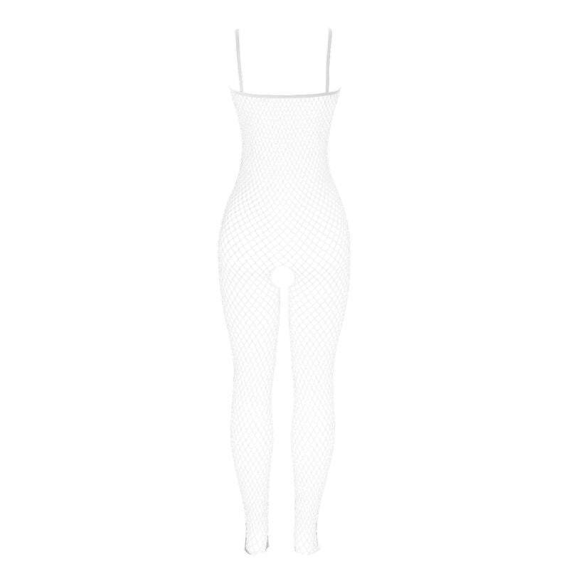 SUBBLIME - 951740 BODYSTOCKING EN RÉSILLE BLANCHE AVEC NŒUDS À L'ENTREJMBE TAILLE UNIQUE