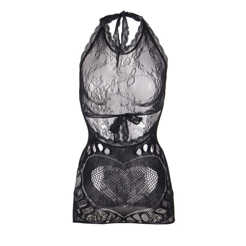 SUBBLIME - 952075 ROBE COURTE EN MAILLE AVEC DOS NU ET DÉTAIL CŒUR NOIR TAILLE UNIQUE