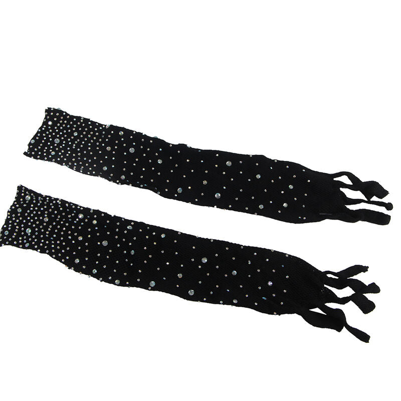 SUBBLIME - 952174 BODY BAS RÉSEAU AVEC GANTS ET STRASS NOIR TAILLE UNIQUE
