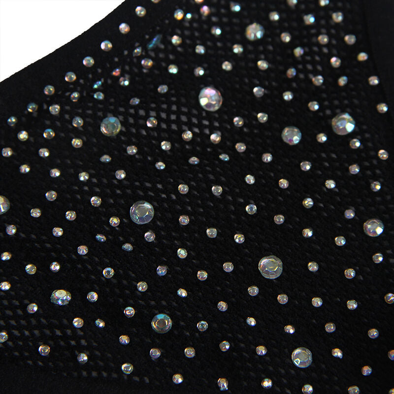 SUBBLIME - 952174 BODY BAS RÉSEAU AVEC GANTS ET STRASS NOIR TAILLE UNIQUE