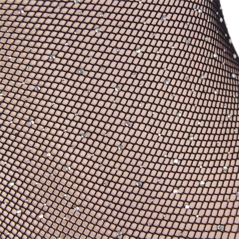SUBBLIME - 952297 BODY RÉSILLE BRILLANT AVEC MANCHES LONGUES ÉPAULES DÉNUDÉES NOIR TAILLE UNIQUE