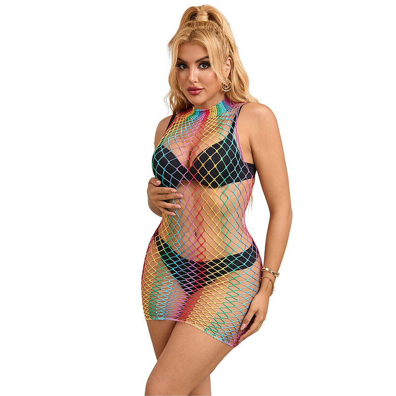 SUBBLIME - 952433 ROBE EN MAILLE SANS MANCHES COL MONTANT RAINBOW TAILLE UNIQUE