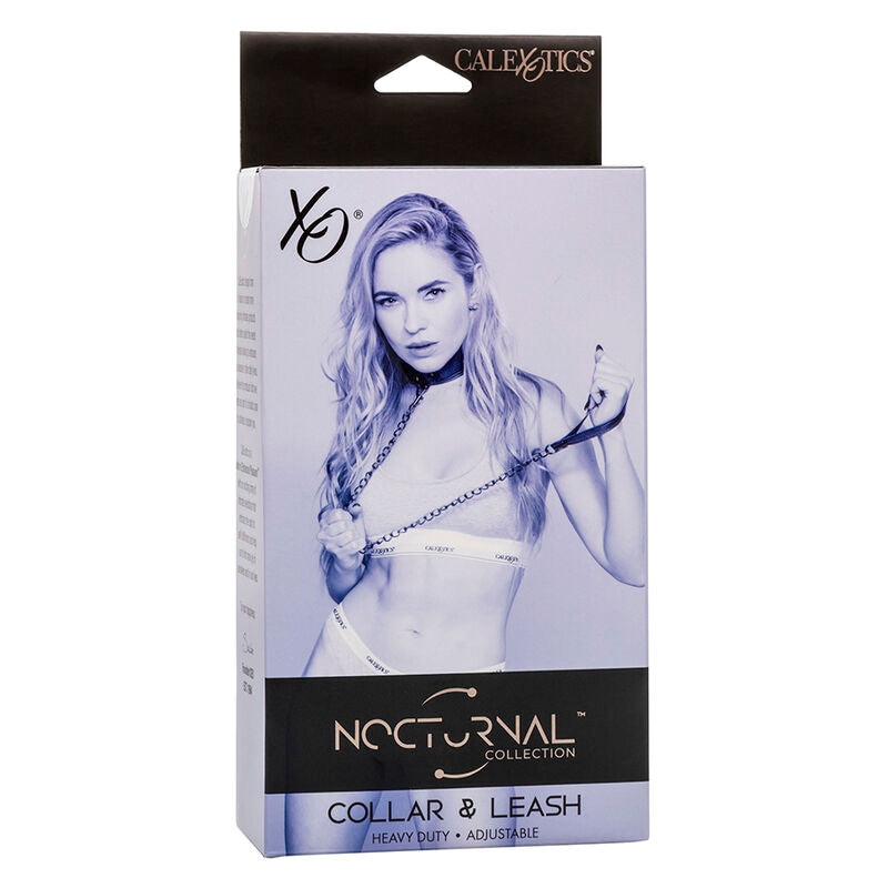 CALEXOTICS - NOCTURNAL HALSBAND & LEINE LEDER VERSTELLBAR SCHWARZ