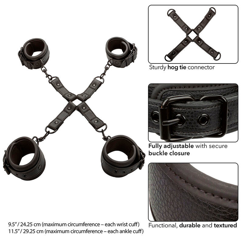 CALEXOTICS - ATTACHE PORC NOCTURNE CONNECTEUR CUIR RÉGLABLE NOIR