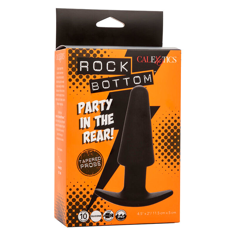 CALEXOTICS - ROCK BOTTOM BUTT PLUG CONIQUE 10 VIBRATIONS SILICONE NOIR