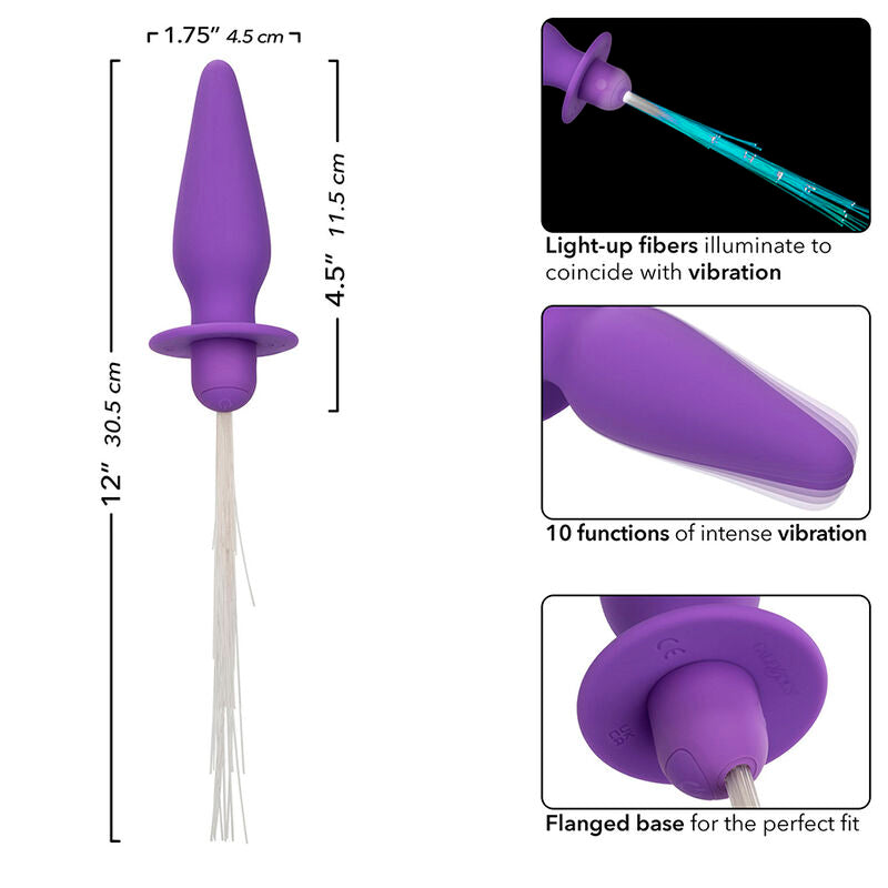 CALEXOTICS - SOUTHERN LIGHTS LUMINEUX BUTT PLUG 10 VIBRATIONS SILICONE VIOLET