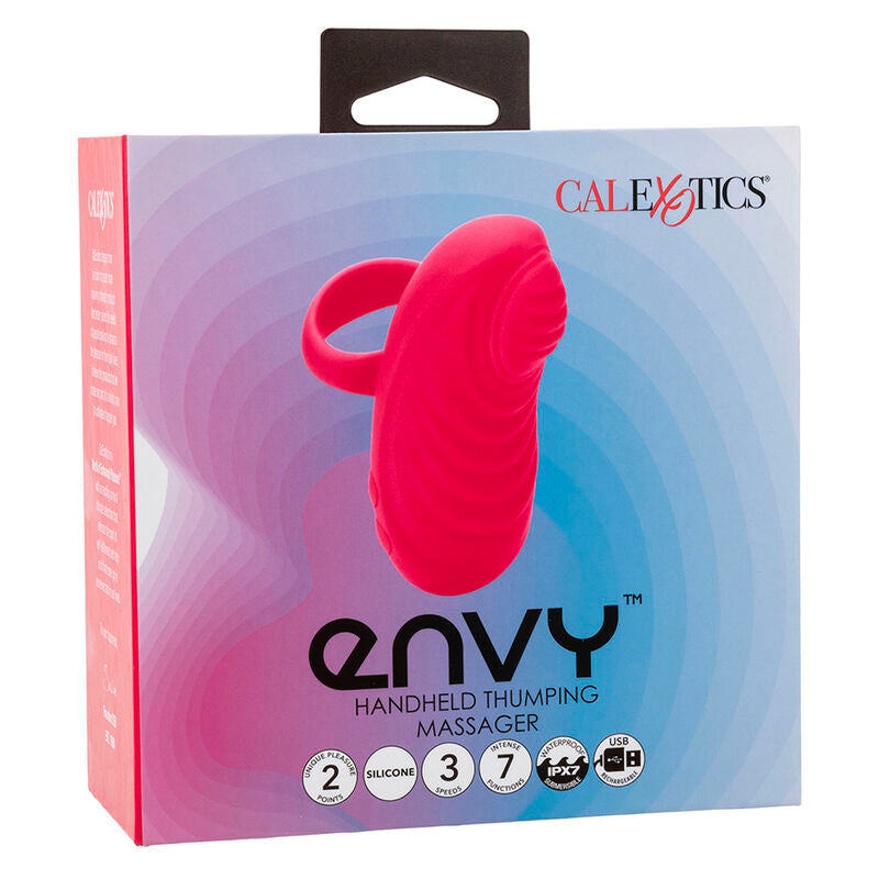 CALEXOTICS - MASSEUR DE MAIN ENVY AVEC BOULE ROULANTE, 7 VIBRATIONS, ROSE