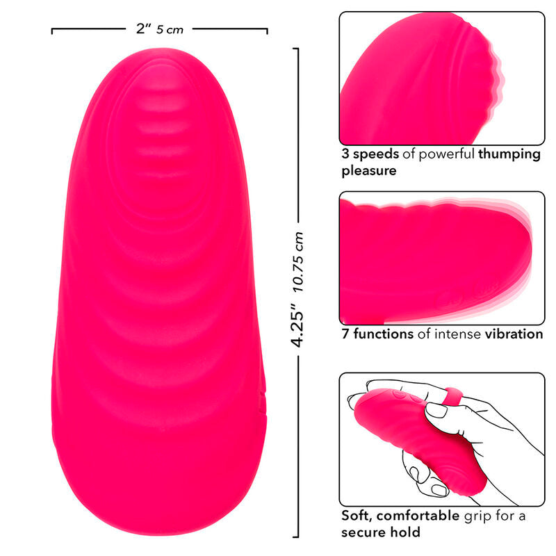 CALEXOTICS - MASSEUR DE MAIN ENVY AVEC BOULE ROULANTE, 7 VIBRATIONS, ROSE