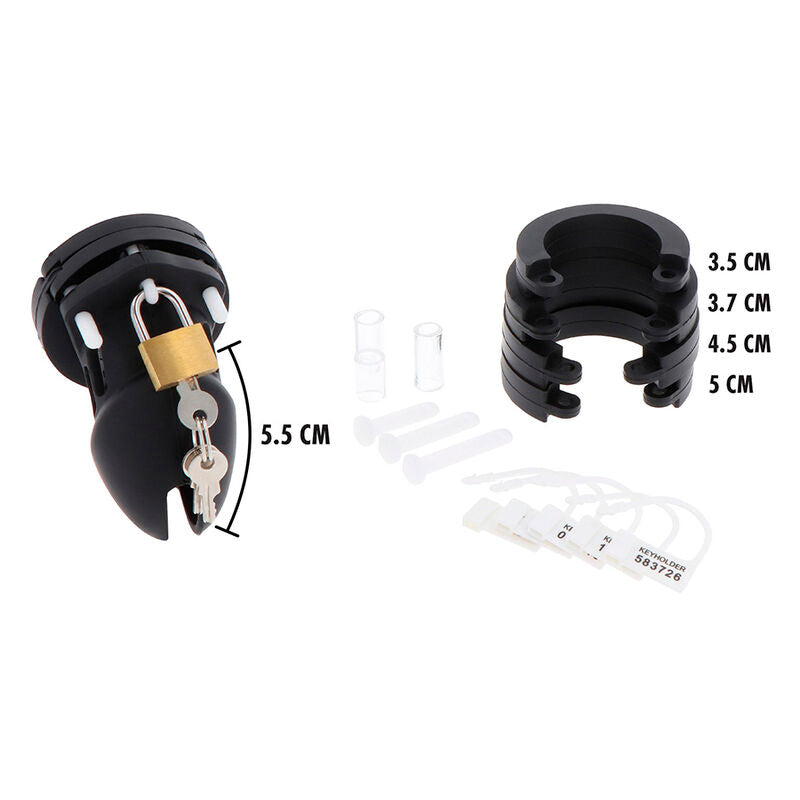 HIDDEN DESIRE - CAGE DE CHASTETÉ EXTRÊME EN SILICONE TAILLE S NOIR