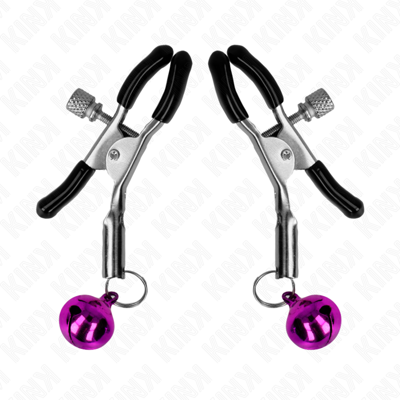 KINK - PINCE À Mamelon VIOLETTE AVEC CLOCHES INDIVIDUELLES 6 CM