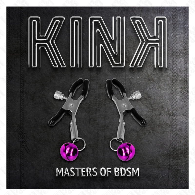 KINK - PINCE À Mamelon VIOLETTE AVEC CLOCHES INDIVIDUELLES 6 CM