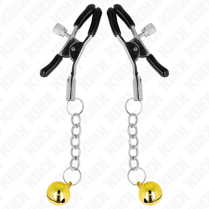 KINK - PINCES À TÉTONS AVEC CLOCHETTES DORÉES 6 CM
