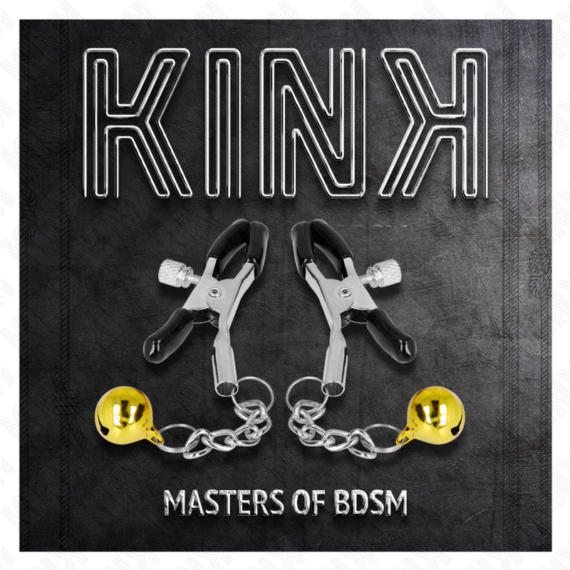 KINK - PINCES À TÉTONS AVEC CLOCHETTES DORÉES 6 CM