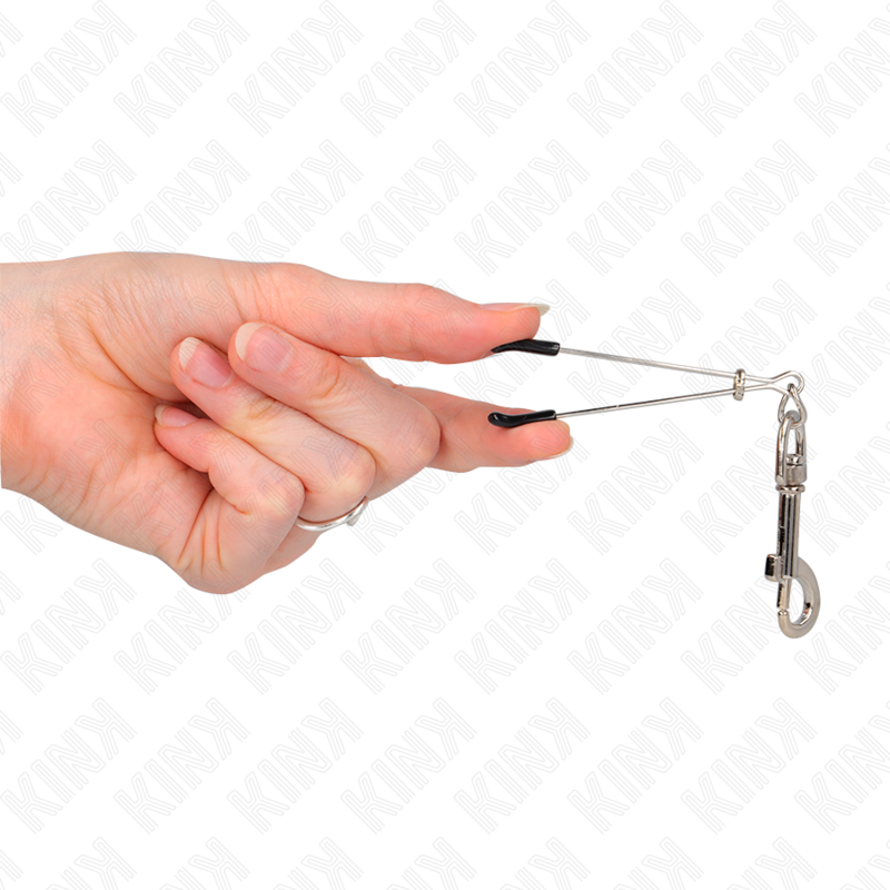 KINK - PINCES À TÉTON CROCHET FINES ARGENT 7 CM