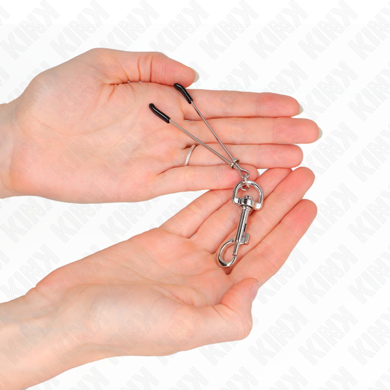 KINK - PINCES À TÉTON CROCHET FINES ARGENT 7 CM