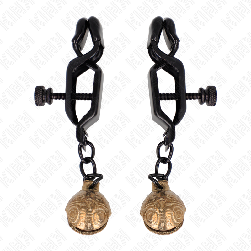 KINK - PINCES À TÉTONS STYLE MÂCHOIRE CLOCHE NOIRES 7 CM