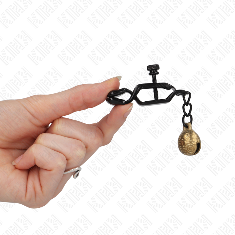 KINK - PINCES À TÉTONS STYLE MÂCHOIRE CLOCHE NOIRES 7 CM