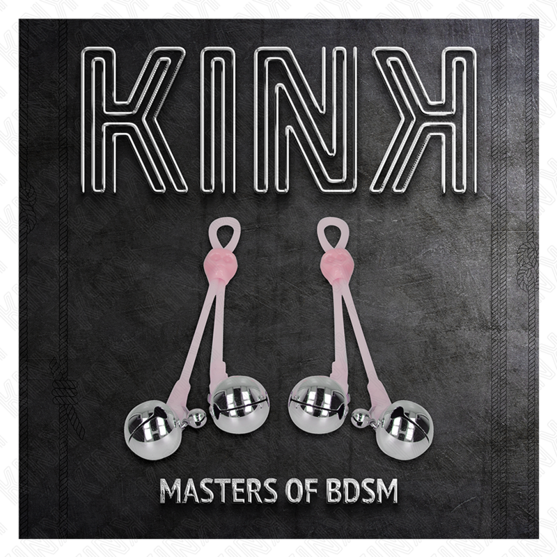 KINK - SERRE-TÉTONS CRÂNE LUMINEUX AVEC ANNEAU À CLOCHETTES AJUSTABLES ROSE/ARGENT