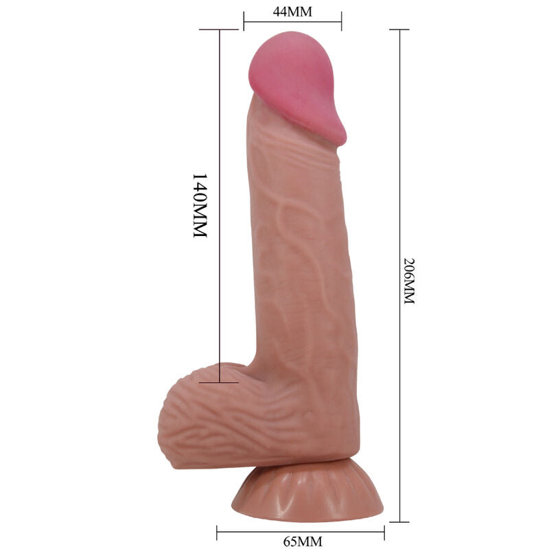 PRETTY LOVE - SÉRIE SLIDING SKIN DILDO RÉALISTE AVEC VENTOUSE PEAU GLISSANTE MARRON 20,6 CM