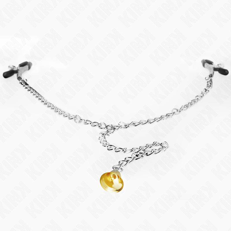 KINK - PINCES À TÉTONS AVEC PENDENTIF CORNE 30 CM