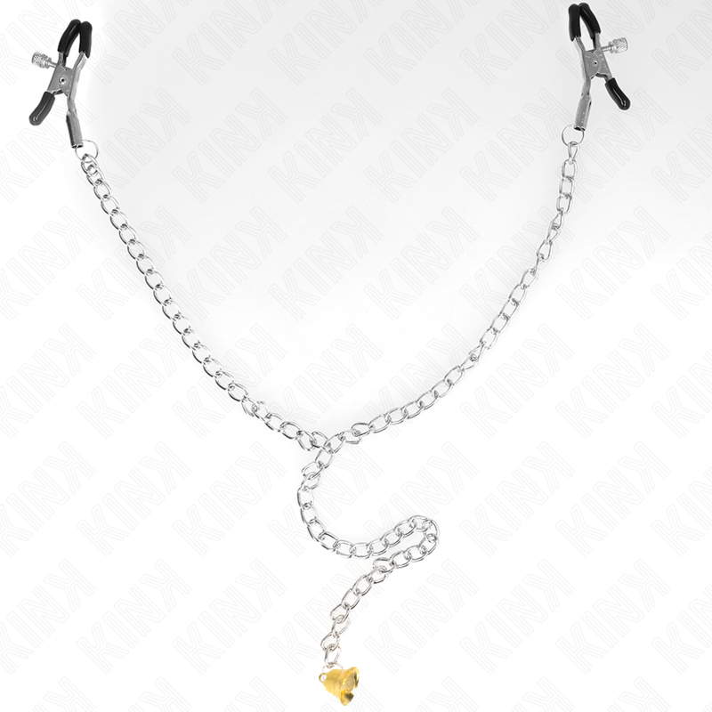 KINK - PINCES À TÉTONS AVEC PENDENTIF CORNE 30 CM
