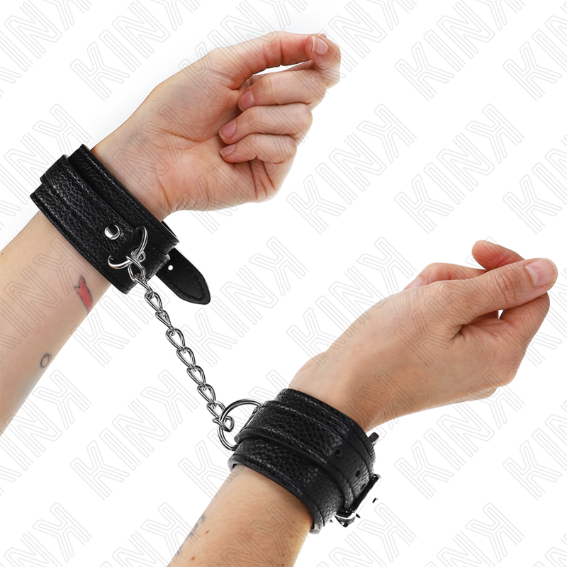 KINK - MENOTTES MOTIF SERPENT, NOIRES, RÉGLABLES 20-28 CM X 5,4 CM
