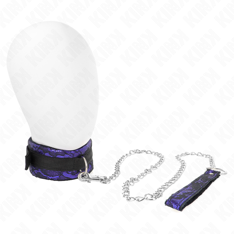 KINK - COLLIER RAS DU COU EN DENTELLE DE VELOURS AVEC CEINTURE 105 CM AVEC BORDURE EN NYLON 44 X 5,5 CM