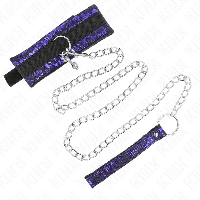 KINK - COLLIER RAS DU COU EN DENTELLE DE VELOURS AVEC CEINTURE 105 CM AVEC BORDURE EN NYLON 44 X 5,5 CM