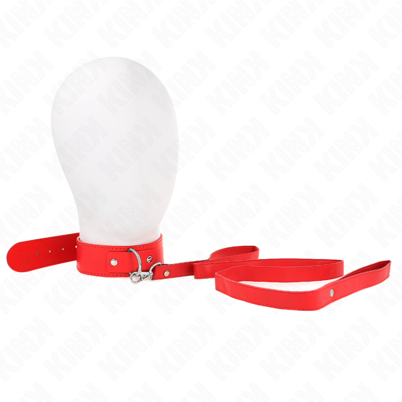KINK - COLLIER AVEC CEINTURE 116 CM ROUGE CEINTURE RÉGLABLE 32-50 CM X 8 CM