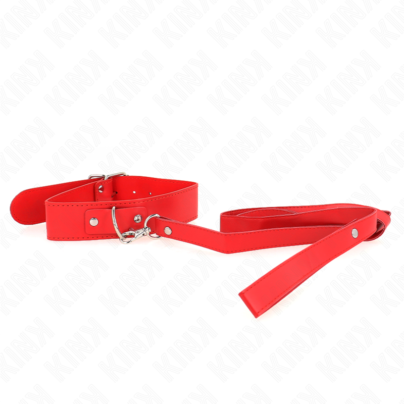 KINK - COLLIER AVEC CEINTURE 116 CM ROUGE CEINTURE RÉGLABLE 32-50 CM X 8 CM