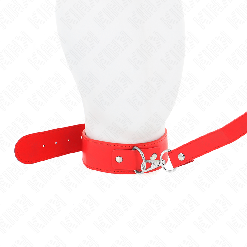 KINK - COLLIER AVEC CEINTURE 116 CM ROUGE CEINTURE RÉGLABLE 32-50 CM X 8 CM